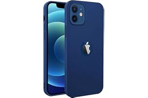 Amozo Ultra Slim Soft Silicone Flexible Camera Protection Back Cover for iPhone 12/12 Pro (Blue)