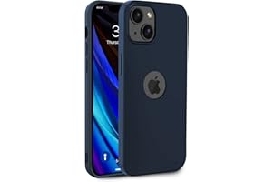 Egotude Soft Slim Flexible Silicone Back Cover Case for iPhone 13 (Navy Blue, TPU)