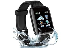 2022 Latest ID 116 Smart Watch for Android Phones Compatible IP68 Waterproof Smartwatch Touch Screen Fitness Tracker Watch He