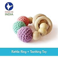 Shumee Wooden & Cloth Rattle Toy (0+ Years) - Explore Textures