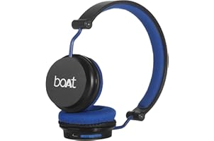 boAt Rockerz 400 Wireless Bluetooth On Ear Headphones with Mic (Black/Blue)