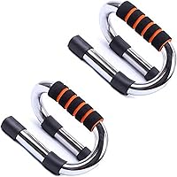GOCART WITH G LOGO Push-up Bars - Strong Chrome Steel Pushup Stands with Comfortable Foam Grip and Non-Slip Bars - Safe, Sturdy and Less Wrist Strain