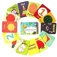 Shumee 40 Double Sided Flashcards (1 Years+) - Learn Colours, Shapes, Animals, Fruits, Vegetables, Transport & More