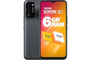 Tecno Spark 8C Magnet Black (3GB+64GB) | Upto 6GB RAM |90Hz Refresh Rate |6.6" HD+ Display | 5000mAh |13MP Dual Camera| IPX2