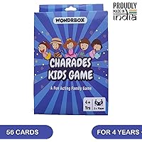 WONDRBOX Charades Kids Card Game - an Imaginative Birthday Party Game for Young Children - Features 56 Cards