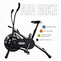 Reach Air Bike Exercise Cycle with Moving Handles & Adjustable Cushioned Seat (Multi-Color)