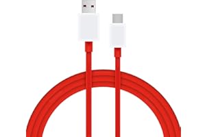 RSC POWER+ Compatible Dash/Warp Data Sync Fast Charging Cable Supported for All C Type Devices (Red and White)