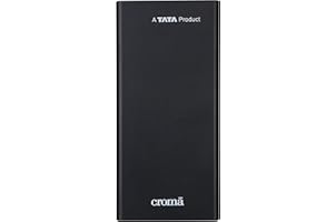 CROMA 10000 mAh lithium_polymer CRCA0083 Power Bank with 10 Watt Fast Charging, Black