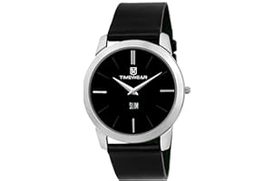 TIMEWEAR Analog Slim Two Hands Leather Strap Watch for Men