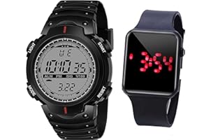 Frozil Digital Watch with Square Led Shockproof Multi-Functional Automatic Black Color Strap Waterproof Digital Sports Watch