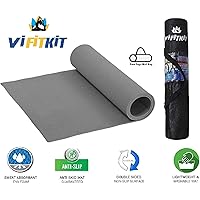 VIFITKIT Yoga Mat with Free Yoga mat Bag Anti Skid Yoga mat for Gym Workout and Flooring Exercise Long Size Yoga Mat for Men Women