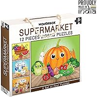 WONDRBOX Jigsaw Puzzle Game for Kids for Age 3,4,5 | Supermarket | Set of 4 Puzzles | Size 10X8 inches