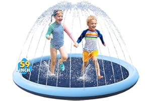 VISTOP Non-Slip Splash Pad for Kids and Dog, Thicken Sprinkler Pool Summer Outdoor Water Toys - Fun Backyard Fountain Play Ma