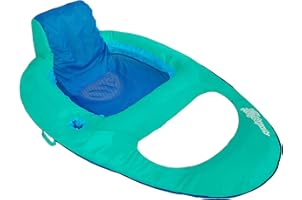 SwimWays Inflatable Soft Mesh Twist and Fold Spring Stable Relaxing Recliner Pool and Lake Float Lounger with Cup Holder, Bac