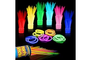 PartySticks Glow Sticks Party Supplies 100pk - 8 Inch Glow in the Dark Light Up Sticks Party Favors, Glow Party Decorations, 