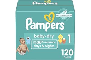 Diapers Newborn/Size 1 (8-14 lb), 120 Count - Pampers Baby Dry Disposable Baby Diapers, Super Pack, Packaging & Prints May Va