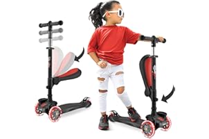 3 Wheeled Scooter for Kids - Stand & Cruise Child/Toddlers Toy Folding Kick Scooters w/Adjustable Height, Anti-Slip Deck, Fla