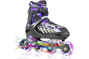 Sowume Adjustable Inline Skates for Girls and Boys, Roller Blades Skates with All Light Up Wheels, Patines para Mujer for Kid
