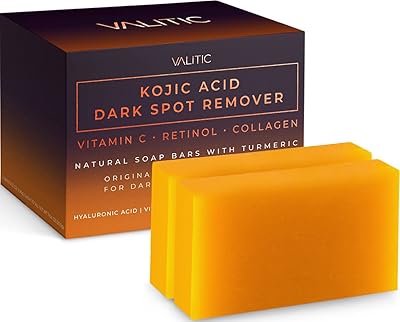 VALITIC Kojic Acid Dark Spot Remover Soap Bars with Vitamin C, Retinol, Collagen, Turmeric - Original Japanese Complex Inf...