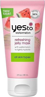 Yes To Watermelon Refreshing Jelly Mask, Quenching Lightweight Gel Mask That Helps Soften & Lightly Hydrate Skin, With Ant...