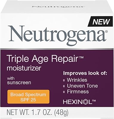 Neutrogena Triple Age Repair Anti-Aging Daily Facial Moisturizer with SPF 25 Sunscreen & Vitamin C, Firming Anti-Wrinkle F...