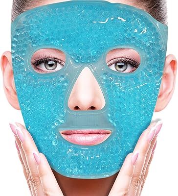 Cold Face Eye Mask Ice Pack Reduce Face Puff,Dark Circles,Gel Beads Hot Heat Cold Compress Pack,Face SPA for Woman Sleepin...