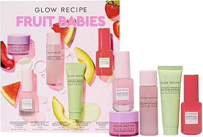 Glow Recipe - Fruit Babies Bestsellers Kit - Mini Travel Size Beauty Essentials - Avocado Foam Cleanser, Niacinamide Dew D...